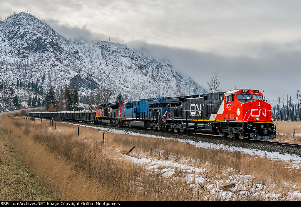 CN 3301E At Barriere On The CN Clearwater Sub.